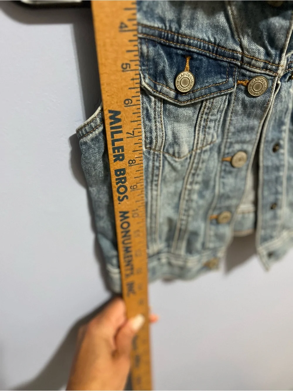 GAP Light Wash Denim Vest - Blue